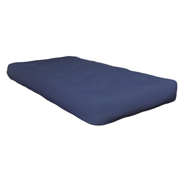 AJD Home Full Size Double Foam Futon Mattress 8 Inch 75" x 54" Navy Blue