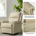 thumbnail image 4 of Genuine Leather Power Swivel Rocking Recliner Chair Set of 2 with USB Nailhead Trim for Living Room Bedroom Home Theater Beige, 4 of 9