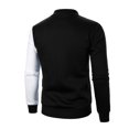 thumbnail image 3 of Alvivi Mens Contrast Color Jacket Casual Stand Collar Long Sleeve Zipper Sweatshirt Outerwear Black S, 3 of 5