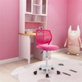 thumbnail image 2 of Pemberly Row Sponge Adjustable Mid Back Swivel Armless Office Chair in Pink, 2 of 11