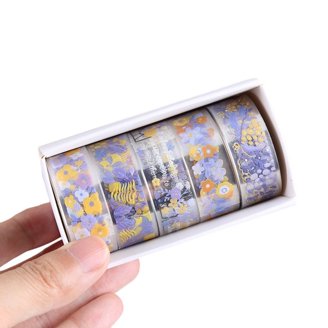 6Rolls Pre-Cut PET Decorative Tape, 50mmX2M Pet Adhesive Tape for