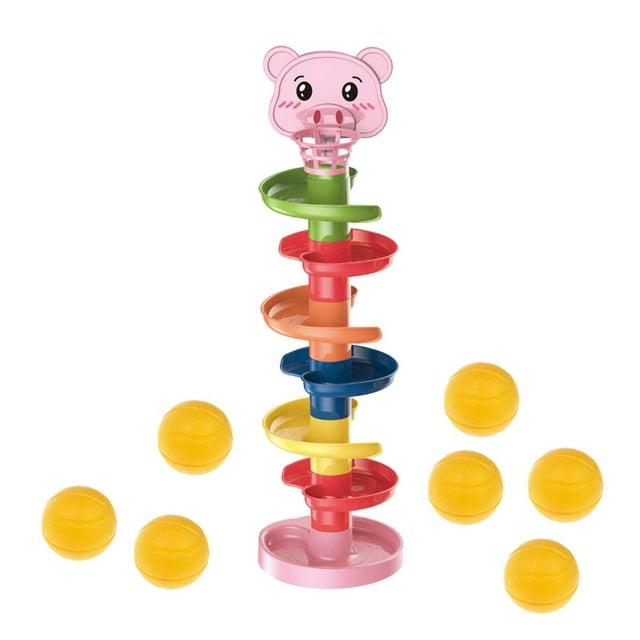 Xuanheng Ball Run Ramp Funny Development Ball Rolling Track Toy for Gift Preschool Kids 7 Layer
