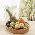 thumbnail image 5 of Round Rattan Tray, Hand Woven Serving Tray with Handles, Wicker Serving Basket, Decorative Tray for Home Decor, Natural, 5 of 8