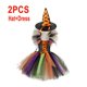 thumbnail image 3 of Disfraz de bruja de Halloween para niños y niñas, tutú de bruja, vestido hasta la rodilla con sombrero, escoba, vestido de carnaval, ropa de malla, 3 of 5