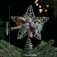 thumbnail image 2 of MOQIN 10-Inch Natural Star with Pinecones,Christmas Tree Star Topper Pine Picks Red Berry Bow Christmas Treetop Decoration with Spring Support for Holidays Indoor Festive Party Home Ornament, 2 of 8