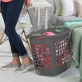 thumbnail image 6 of Sterilite Ultra Wheeled Laundry Basket, 1.7 Bushel with Handles, Flat Grey, 4 Pack, 6 of 11