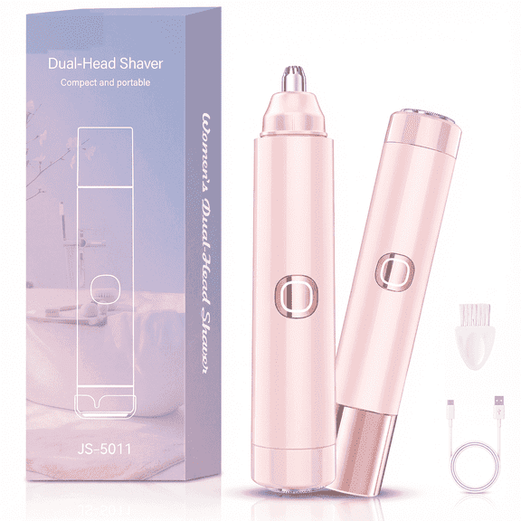 Facial Eyebrow Razor for Women - 2 in 1 Nose Hair Trimmer with Dual Heads for Bikini Underarm Leg Arm Body Face Facial