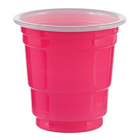 Bright Pink Plastic Everyday Party 2 Ounce Shot Glass Party 30 Pack
