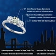 thumbnail image 2 of Gem Stone King 925 Sterling Silver Green Prasiolite and White Zirconia Engagement Ring for Women | 2.30 Cttw | Round 6MM | Gemstone Birthstone | Size 6, 2 of 6