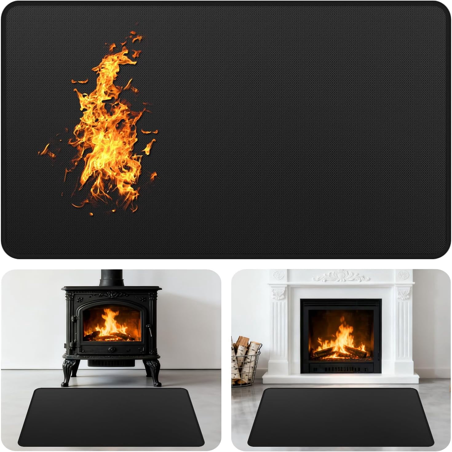 Dominus Heat Corner Hearth Pad - Midnight Black - Walmart.com
