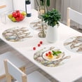 thumbnail image 4 of Round Placemats Plate Mats 15 Inch Non-Slip Heat Resistant Washable PVC Set Table Decoration for Kitchen Dining Three Cute Bunnies, 4 of 5