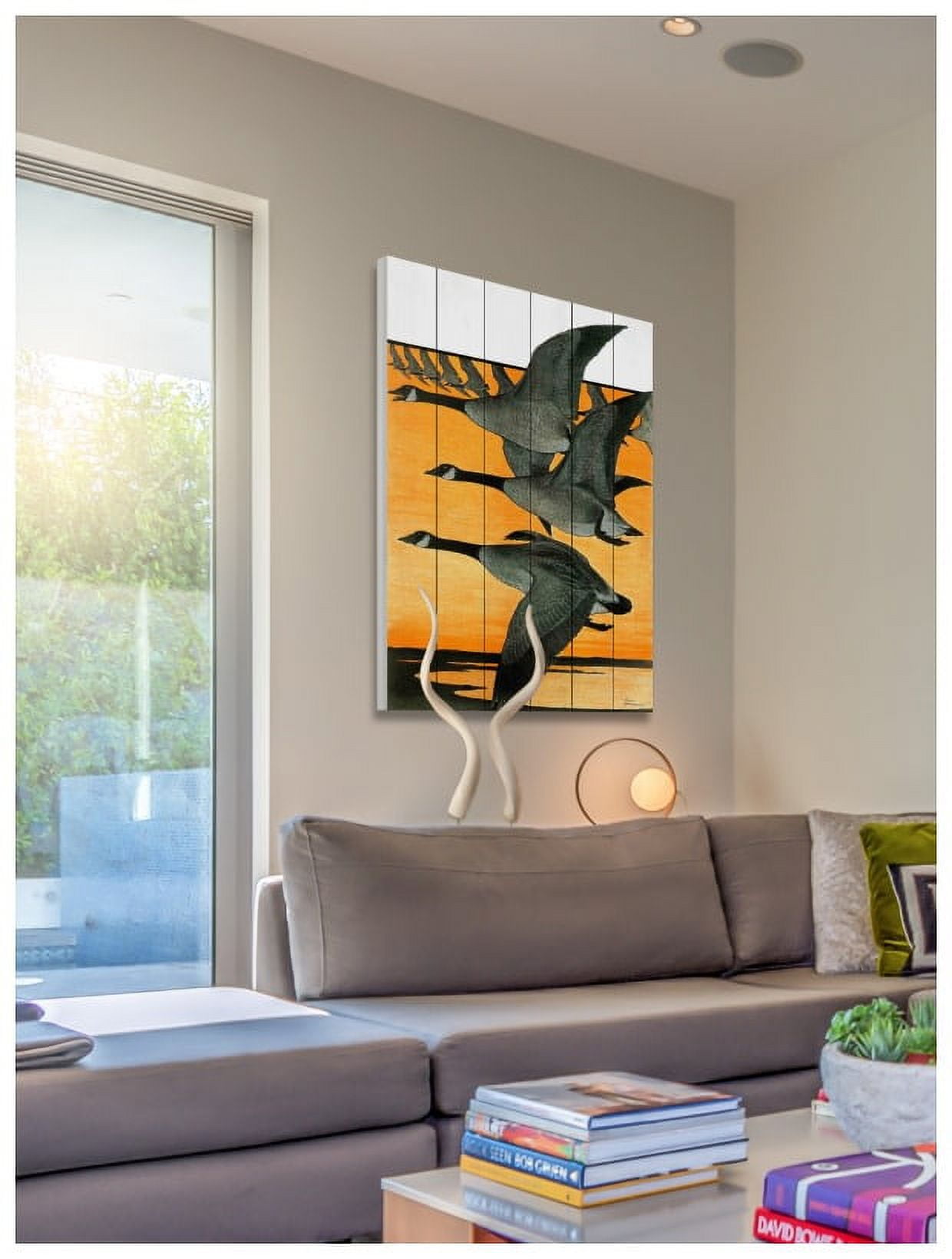 Marmont Hill "Journal Geese" Painting Print on White Wood