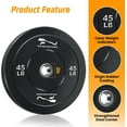 thumbnail image 4 of Olym-Pic Bumper Plates Set, 2-Inch Universal Fit Rubber Weight Plates with Steel Insert for Home Gym & Strength Training, 4 of 8