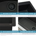 thumbnail image 6 of Ruvati RVG2388BK 32 x 19 in. Granite Composite Undermount Double Bowl Kitchen Sink, Midnight Black, 6 of 7