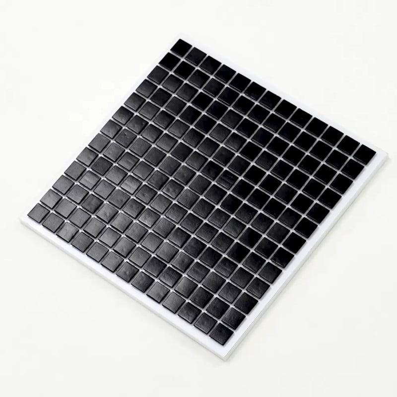 Dune 12 in. x 12 in. Glossy Black Glass Mosaic Wall and Floor Tile (20 sq. ft./case) (20-pack)