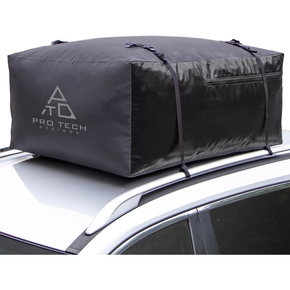 Voyager - 15 Cubic Feet Waterproof Rooftop Cargo Carrier for Top of Vehicle, Attaches With or Without Roof Rack
