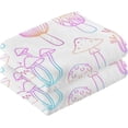 thumbnail image 2 of SKYSONIC Hand Towels Neon Line Mushroom Patterned 2 PCS, Cotton Bath Towel for Drying Face Hands Body ,Absorbent Lightweight Towels for Bathroom Ktichen Travel Gym, 16"x28", 2 of 7