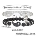 thumbnail image 2 of 2pcs Magnetic Couple Bracelet Set, Matching Hearts Yin Yang Bracelet, Beaded Bracelet for Men & Women, Friendship, Valentine's Day Gift, 2 of 5