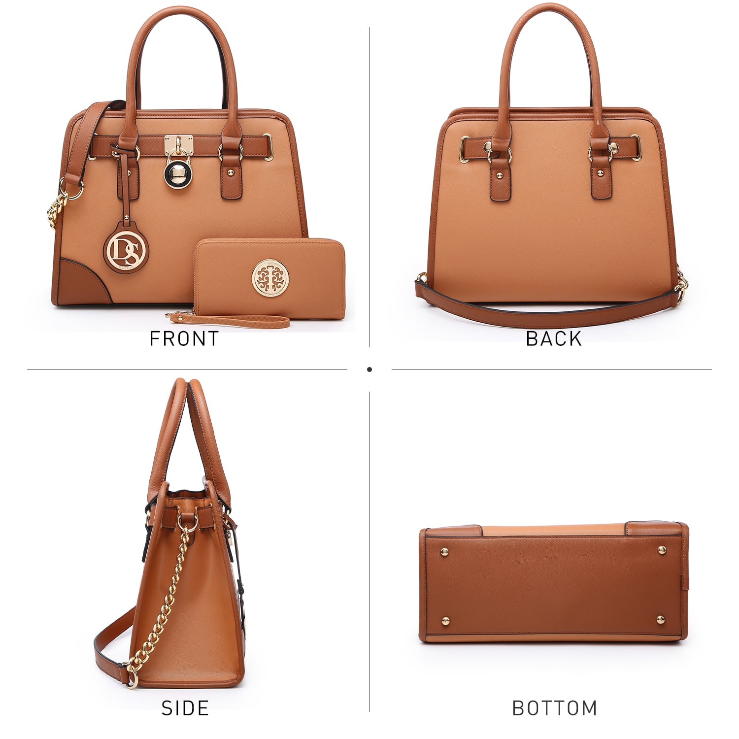 Dasein Women Handbags Top Handle Satchel Purse Shoulder Bag Briefcase Hobo Bag Set 2pcs