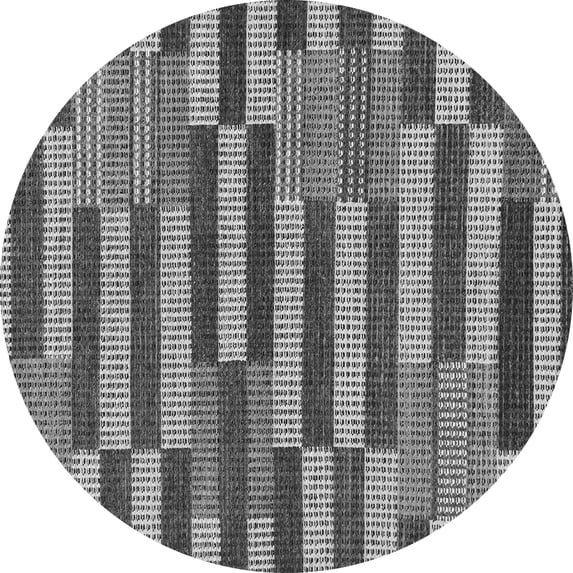 Ahgly Company Indoor Round Abstract Gray Modern Area Rugs, 5' Round