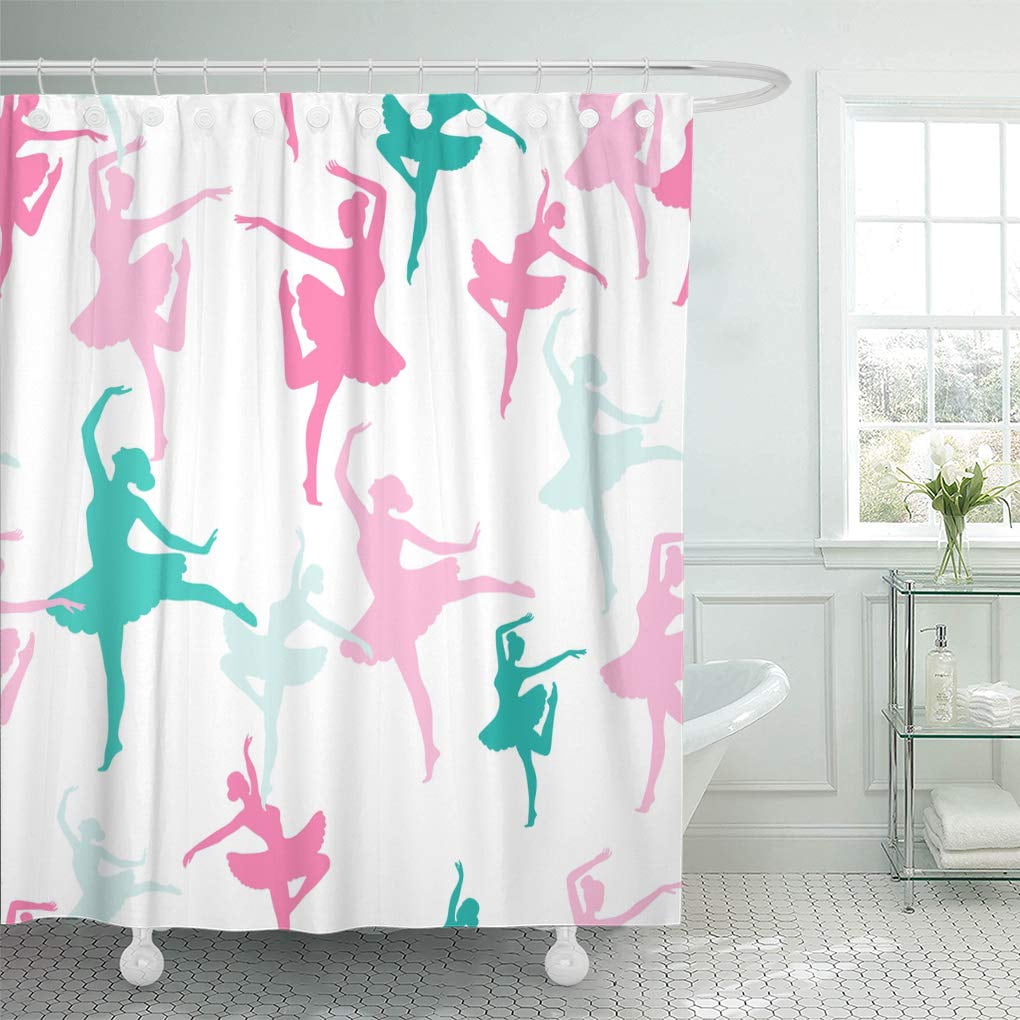 KSADK Pink Ballet Pattern from Silhouettes of Dancing Ballerinas Dance