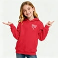 thumbnail image 5 of Fengqque Girl's Autumn and Winter Long Sleeved Bow Print Hoodie Pocket Loose Fitting Pullover 2-14 Years Old Red 9 Years, 5 of 8