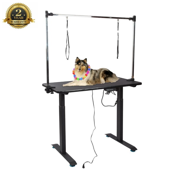 Electric Pet Grooming Table,with Two Ropes,for Cats,Dogs,Stainless Steel Frame and Anti-slip Rubber Table