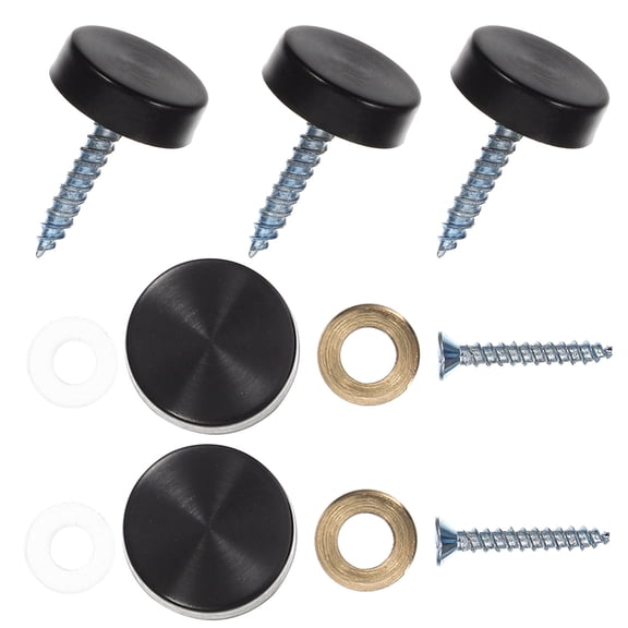 ETEREAUTY 5Sets Black Stainless Steel Advertising Screw Nail Flat Head Self-Tapping for Board Fixing
