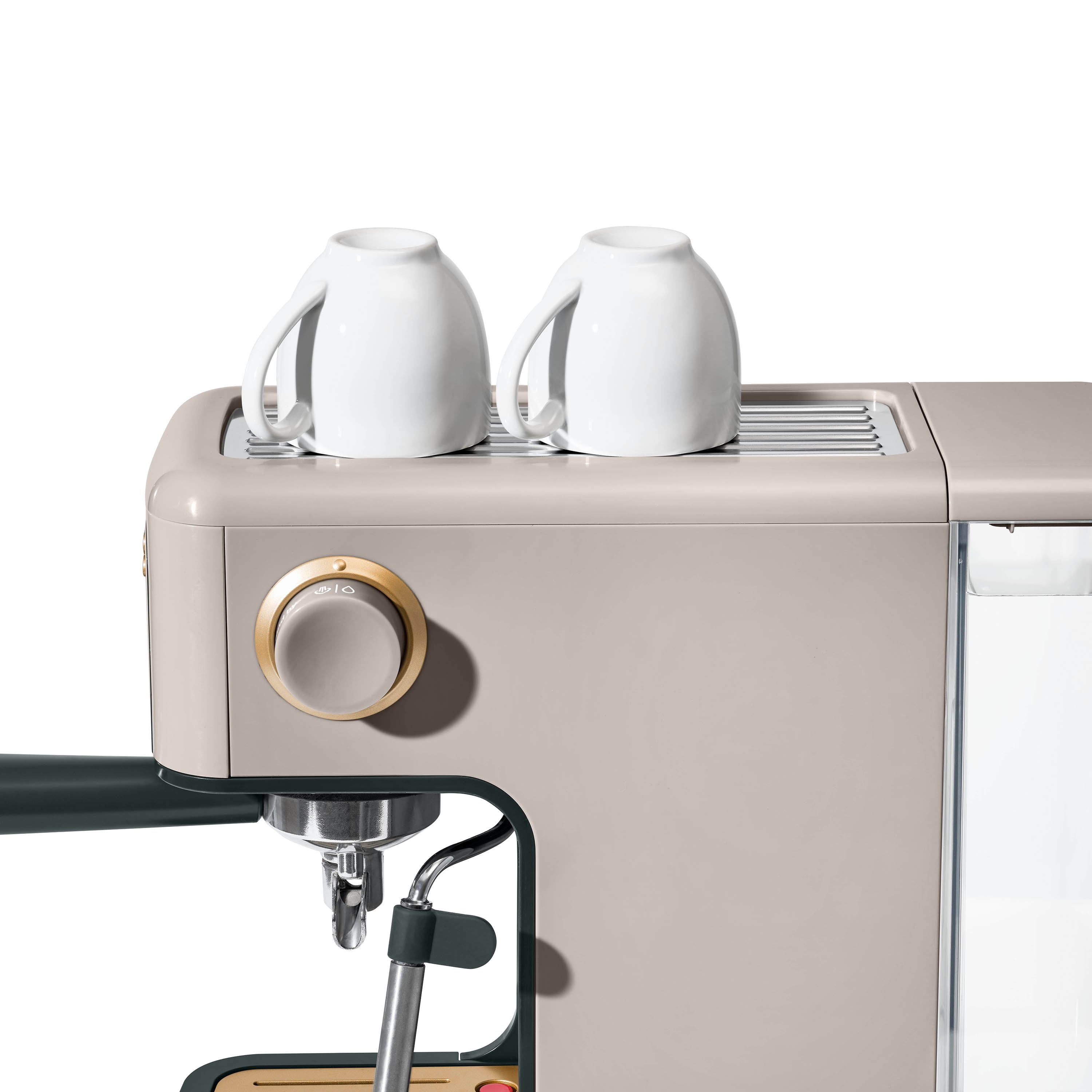 Beautiful Slim Espresso Machine with 20-Bar Pressure, Porcini Taupe by Drew Barrymore