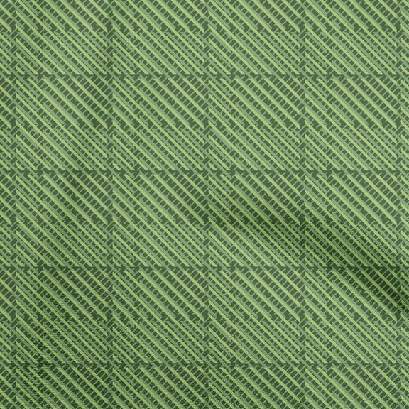 oneOone Polyester Lycra Green Fabric Diagonal Sewing Craft Projects Fabric Prints By Yard 56 Inch Wide