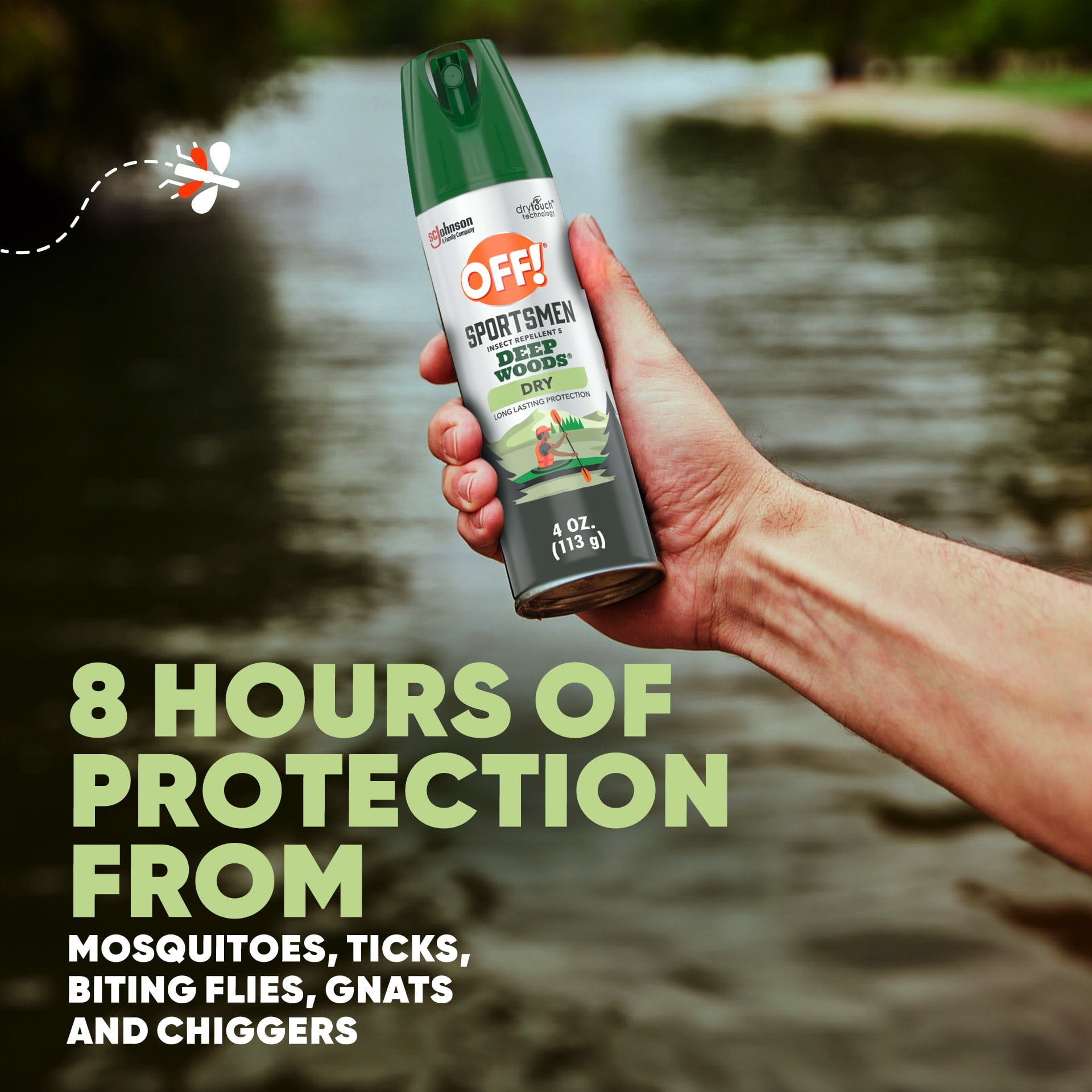 (6 pack) OFF! Sportsmen Deep Woods Dry Insect Repellent V, DEET Mosquito Bug Spray, 4 oz, 2 Count