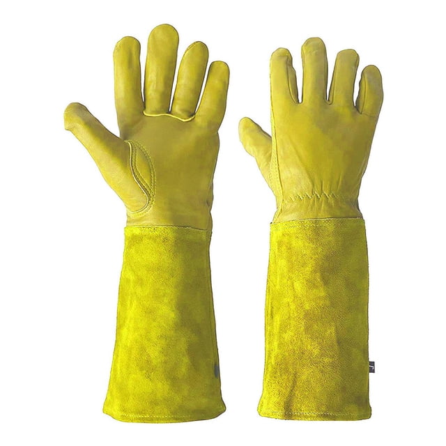 Guantes de jardinería Guantes de protección de antebrazo largos y resistentes a puñaladas con ribete de rosas, guantes de trabajo para jardín Vhermosa Botas y Guantes