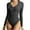 Black, variant on WREESH Womens Fashion Bodysuits Solid Color Jumpsuit Ribbed T-Shirt V-Neck Long Sleeved Jumpsuit Pullover Black