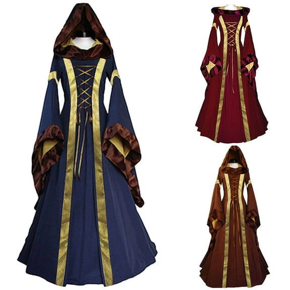 Jacenvly New Cocktail Dresses for Women Medieval Renaissance Women's Dress Women Formal Dresses Brown M