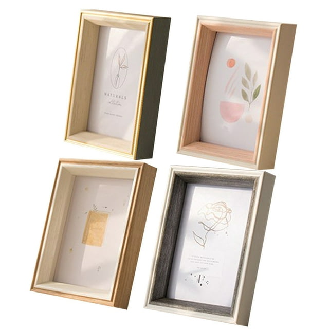 Cadre Photo Rectangulaire Moderne : 4 Pcs Cadre d'Affichage Photo Suspendu Cadre de Table