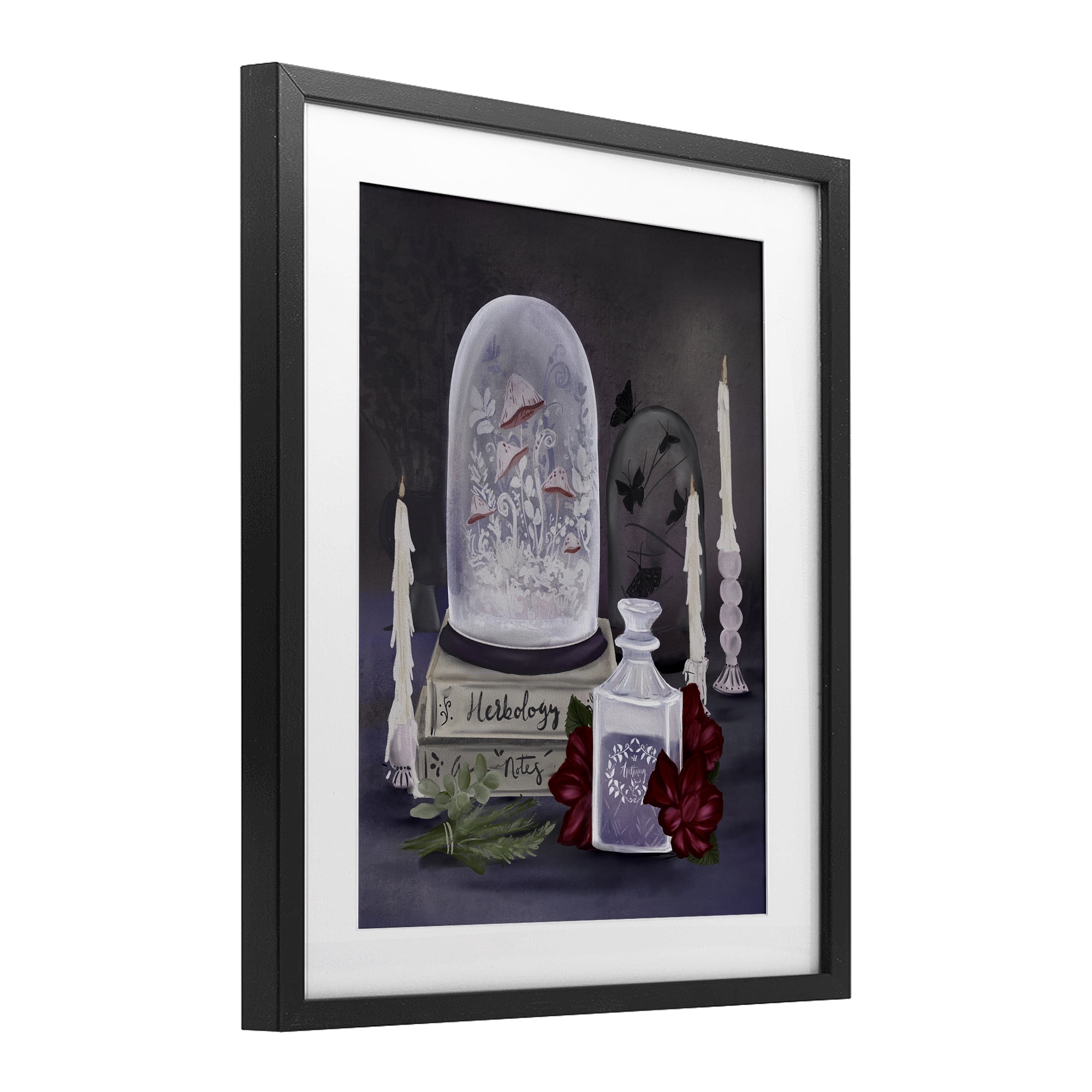 Stupell Industries Spooky Apothecary Vibes Black Framed Print Under Glass, design by Adreane Fippinger