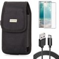 thumbnail image 1 of Screen Protector & Case Belt Clip & 6ft USB Cable for Samsung Galaxy Note 20 (6.7") - Combo with Tempered Glass (Fingerprint Unlock) & Rugged Holster & Type-C Charger Cord, 1 of 1