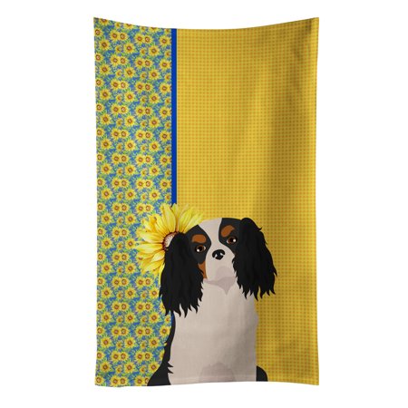 

Summer Sunflowers Tricolor Cavalier Spaniel Kitchen Towel 15 in x 25 in