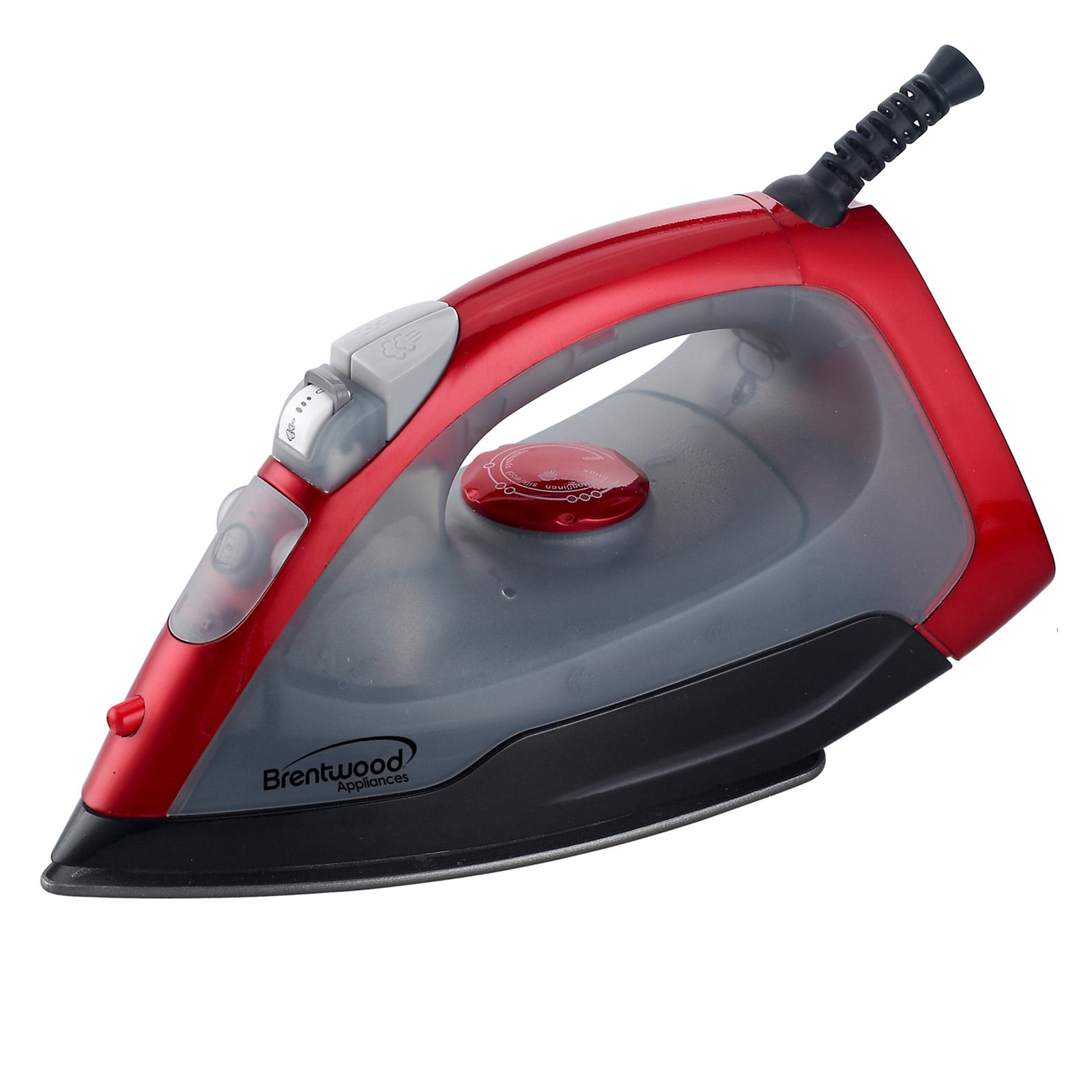 Brentwood Appliances Full Size Nonstick Steam Iron Red w/ Vertical Steam Setting 