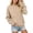 Beige, variant on Women's Sweatshirts Pocketed Hoodless Long Sleeve Pullover Soft Thermal Relaxed Fit Everyday Womens Crewneck Sweatshirt