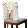 thumbnail image 2 of Easter Rabbit Chair Covers Set of 8 Spring Flowers Pink Ears Chair Back Covers Stretch Removable Washable Slipcovers Protector for Dining Room Kitchen Party Decor, 2 of 5