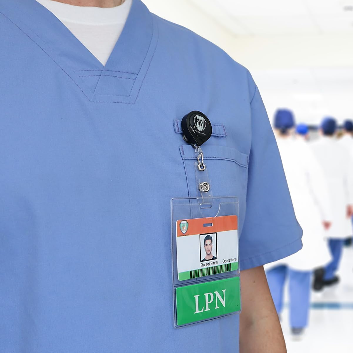 LPN BadgeBottom Horizontal LPN Badge Buddy & LPN Badge Holder Combo - Heavy Duty 2 in 1 Badge Bottom I’D Nursing Accessories - Double Sided Clear Sleeve by Specialist ID