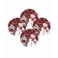 thumbnail image 7 of 15 Inch Round Placemats Set of 4, Red Plaid Snowman Christmas Non Slip Heat Insulation PP Table Mats, Xmas Snowflake Birds Berry Winter Washable Place Mats for Kitchen Dining Party Table Decor, 7 of 7