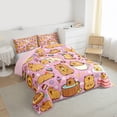 thumbnail image 3 of jejeloiu Cute Capybara Queen Comforter Set,Colorful Dessert Doughnut Bedding Comforter Set For Animals Lover Reversible 3-Piece, 3 of 8