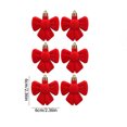 thumbnail image 3 of Homellea 6 Pack Velvet Bow Christmas Ornaments, Soft Bow-Shaped Hanging Decorations for Christmas Tree, Wreath, Garland, Gift Wrapping and Mantel and Holiday Party Display, 2.36 Inch, Red, 3 of 7