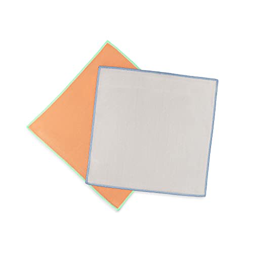 Full Circle Collection Renew Chiffons en Microfibre Recyclés pour Nettoyage de Verre, Ensemble de 2, Multicolore