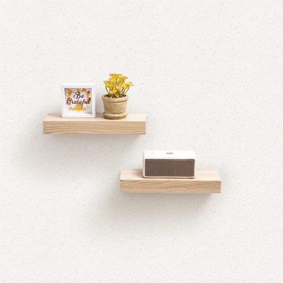 TOPCOMFY Floating Shelves 11.8" Wall Mounted Wood Shelves for Bathroom Bedroom Living Room Kitchen Hanging Shelf for Books Storage Decor Maple