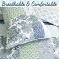 thumbnail image 4 of Cozy Line Home Fashions Ensemble de Literie Réversible en Coton 100 % Patchwork Floral Bleu Fleur-de-lis, Couvre-Lit (Peace Love, Simple - 2 Pcs), 4 of 5