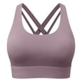 thumbnail image 4 of vigerkar High Impact Sports Bras for Women - Scoop Neck Strappy Sports Bra High Support Moulded Cup Workout Bra (Pink, M), 4 of 5