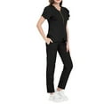 thumbnail image 2 of SHITINN Womens Scrubs Casual Nursing Uniforms Black Scrub Pants for Women Set Cozy Fit Nurse Sweatshirt Pants Set, 2 of 3